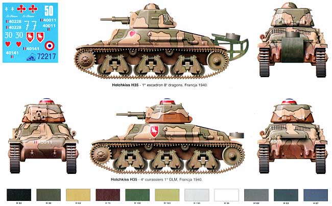 オチキス H35 軽戦車 後期型 (1940年 フランス戦) プラモデル (RPM 1/72 ミリタリー No.72217) 商品画像_2