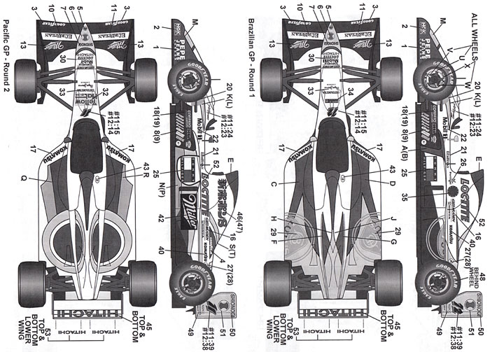 ロータス 107C フルスポンサーデカール (1994年 前半戦) デカール (タブデザイン 1/20 デカール No.TABU-20049D) 商品画像_1