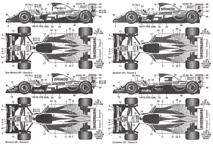 ロータス 107C フルスポンサーデカール (1994年 前半戦) デカール (タブデザイン 1/20 デカール No.TABU-20049D) 商品画像_2