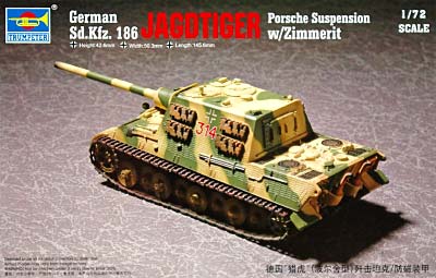 ドイツ軍 ヤクトティーガー/ポルシェ ツィンメリット プラモデル (トランペッター 1/72　ミニＡＦＶシリーズ No.07294) 商品画像