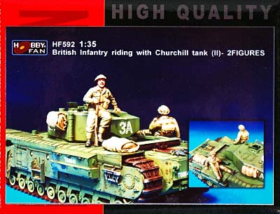 チャーチル戦車に跨乗する英軍歩兵セット (2) レジン (ホビーファン AFVシリーズ No.HF592) 商品画像