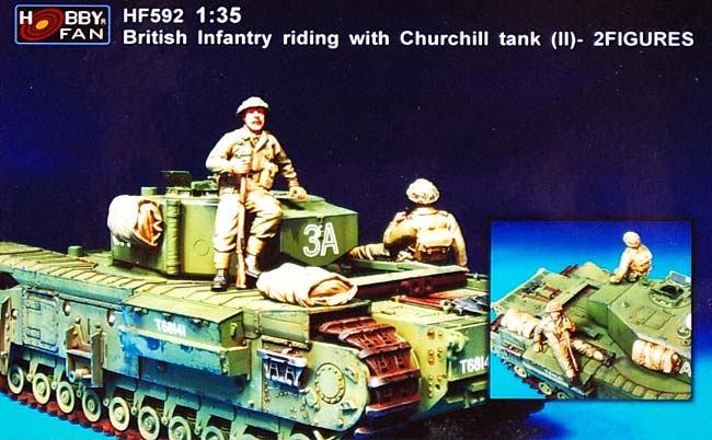 チャーチル戦車に跨乗する英軍歩兵セット (2) レジン (ホビーファン AFVシリーズ No.HF592) 商品画像_1