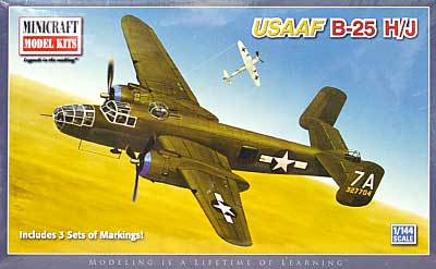 アメリカ陸軍航空隊 B-25H/J ミッチェル プラモデル (ミニクラフト 1/144 軍用機プラスチックモデルキット No.14590) 商品画像