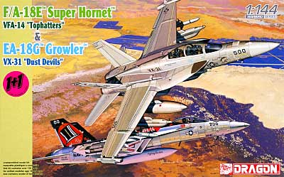 EA-18G グロウラー VX-31 ダスト デビルズ & F/A-18E スーパーホーネット VFA-14 トップハッターズ」 (2機セット) プラモデル (ドラゴン 1/144 ウォーバーズ （プラキット） No.4615) 商品画像