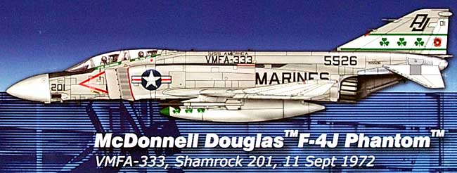 F-4J ファントム 2 VMFA-333 シャムロック 201 完成品 (ホビーマスター 1/72 エアパワー シリーズ （ジェット） No.HA1911) 商品画像_1