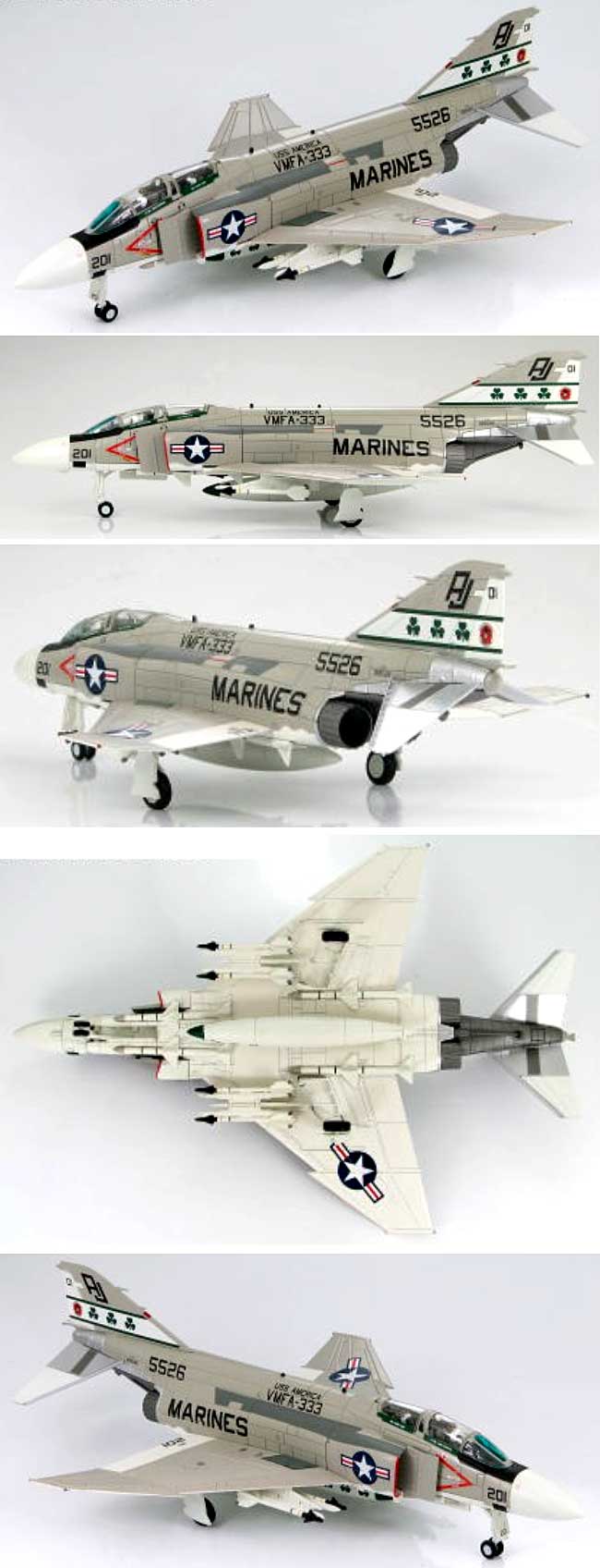 F-4J ファントム 2 VMFA-333 シャムロック 201 完成品 (ホビーマスター 1/72 エアパワー シリーズ （ジェット） No.HA1911) 商品画像_2