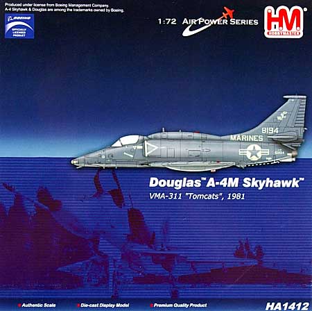 A-4M スカイホーク VMA-311 トムキャッツ 1981年 完成品 (ホビーマスター 1/72 エアパワー シリーズ （ジェット） No.HA1412) 商品画像