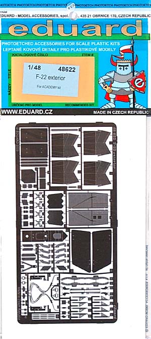 F-22 ラプター用 エクステリア エッチング (エデュアルド 1/48 エアクラフト用 エッチング （48-×） No.48-622) 商品画像