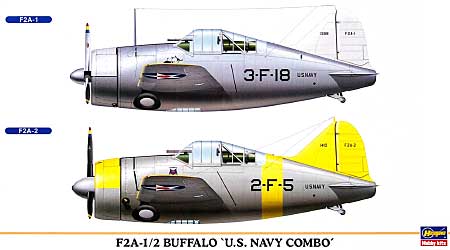F2A-1/2 バッファロー U.S.ネイビーコンボ (2機セット) プラモデル (ハセガワ 1/72 飛行機 限定生産 No.00968) 商品画像