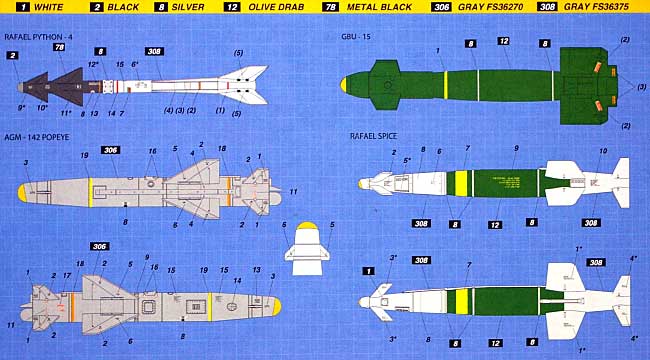 イスラエル空軍機 ウェポンセット プラモデル (スカンクモデル 1/48 プラスチックモデルキット No.48001) 商品画像_1