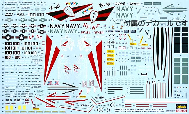 F-14A トムキャット VF-154 ブラックナイツ ヒストリー プラモデル (ハセガワ 1/48 飛行機 限定生産 No.09884) 商品画像_1