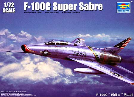 アメリカ空軍 F-100C スーパーセイバー プラモデル (トランペッター 1/72 エアクラフトシリーズ No.01648) 商品画像