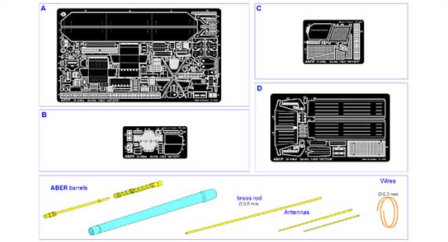 ヘッツァー 駆逐戦車(Sd.Kfz.138/2)用 アップグレードセット (エッチングパーツ & 砲身) エッチング (アベール 1/35 AFV用エッチングパーツ No.35K006) 商品画像_2