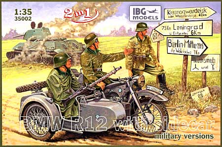 ドイツ BMW R12 サイドカー (軍用型) プラモデル (IBG 1/35 AFVモデル No.35002) 商品画像