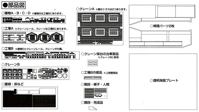 軍港情景基本セット ペーパークラフト (静岡模型教材協同組合 1/700　ウォーターラインシリーズ No.539) 商品画像_1