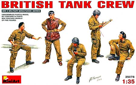 イギリス戦車兵 フィギュアセット (5体入) プラモデル (ミニアート 1/35 WW2 ミリタリーミニチュア No.35078) 商品画像