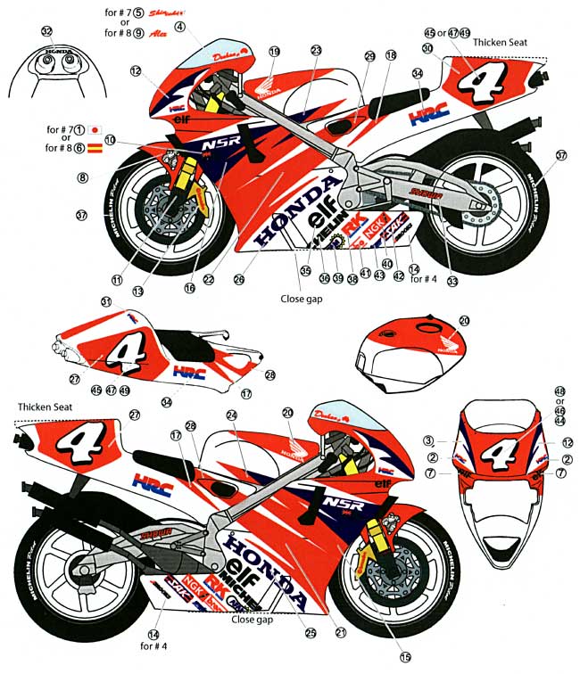 ホンダ NSR500 HRC 1994 EARLY SEASON デカール (スタジオ27 バイク オリジナルデカール No.DC801) 商品画像_1