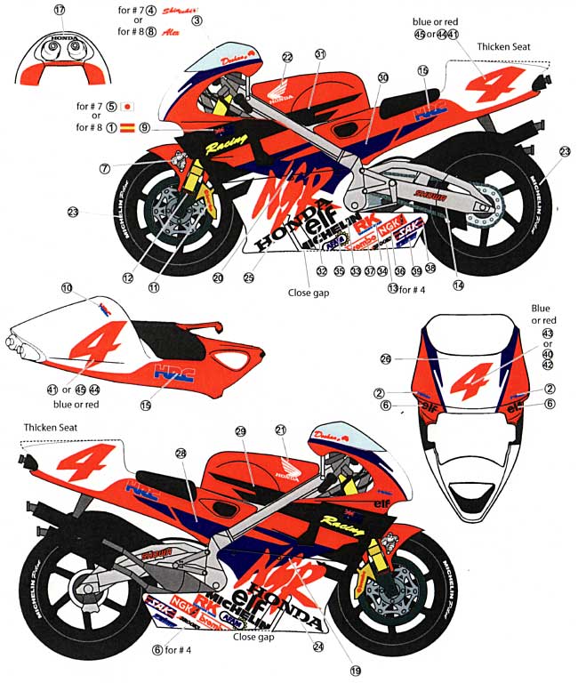 ホンダ NSR500 HRC 1994 LATE SEASON デカール (スタジオ27 バイク オリジナルデカール No.DC802) 商品画像_1