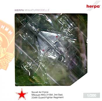 MiG-21SM フィッシュベット ソビエト空軍 第3飛行隊 第234護衛戦闘航空連隊 クビンカ基地 完成品 (ヘルパ herpa Wings （ヘルパ ウイングス） No.553032) 商品画像