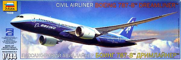 ボーイング 787-8 ドリームライナー プラモデル (ズベズダ 1/144 エアモデル No.7008) 商品画像