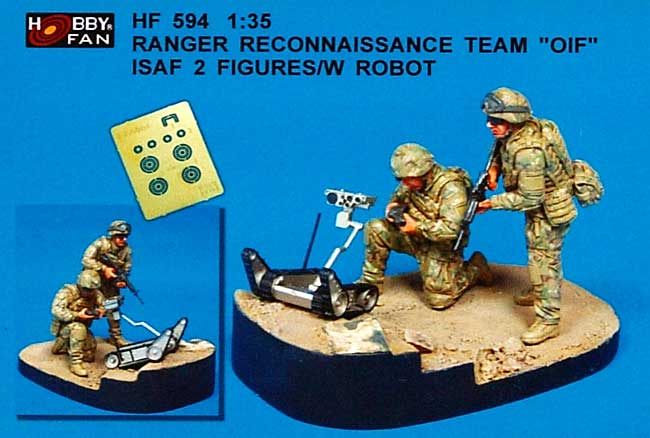 オペレーション・イラク・フリーダム 米軍偵察チーム 兵士2体 & 偵察ロボット レジン (ホビーファン AFVシリーズ No.HF594) 商品画像_1