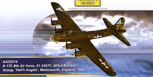 ボーイング B-17F フライングフォートレス アメリカ空軍 第8空軍 第303爆撃大隊 ヘルス・エンジェルス (イギリス モールスワース 1943年) 完成品 (コーギー THE AVIATION ARCHIVE No.AA33314) 商品画像_1