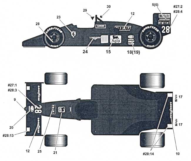 フェラーリ F1 87/88C フルスポンサーデカール デカール (タブデザイン 1/20 デカール No.TABU-20058D) 商品画像_1