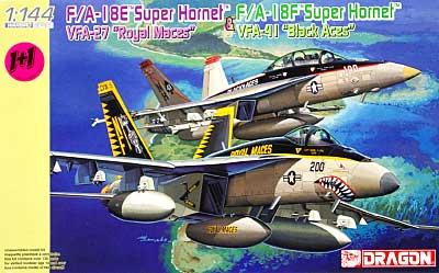 F/A-18E スーパーホーネット VFA-27 ロイヤル メイセス & F/A-18F スーパーホーネット VFA-41 ブラック メイセス (2機セット) プラモデル (ドラゴン 1/144 ウォーバーズ （プラキット） No.4618) 商品画像