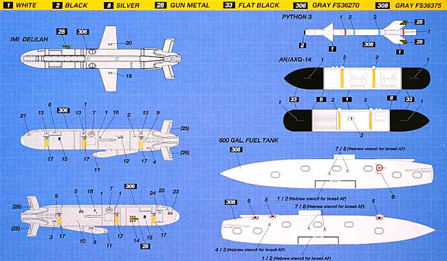 イスラエル空軍機 ウェポンセット 2 プラモデル (スカンクモデル 1/48 プラスチックモデルキット No.48002) 商品画像_1