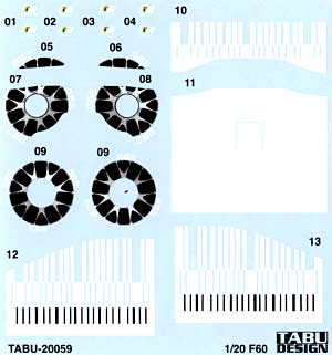 フェラーリ F60 オプションデカール デカール (タブデザイン 1/20 デカール No.TABU-20059) 商品画像
