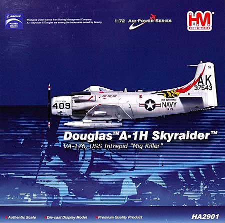 A-1H スカイレイダー ミグ・キラー 完成品 (ホビーマスター 1/72 エアパワー シリーズ （レシプロ） No.HA2901) 商品画像