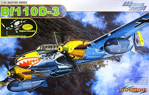 ドイツ空軍戦闘機 Bf110D-3 プラモデル (サイバーホビー 1/48 ウイングテック シリーズ No.5555) 商品画像