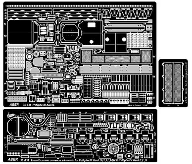 ドイツ 3号戦車Ｌ型用 基本セット (タミヤ対応) エッチング (アベール 1/35 AFV用エッチングパーツ No.35038) 商品画像_2