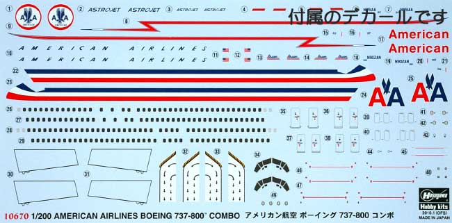 アメリカン航空 ボーイング 737-800 コンボ (2機セット) ハセガワ プラモデル