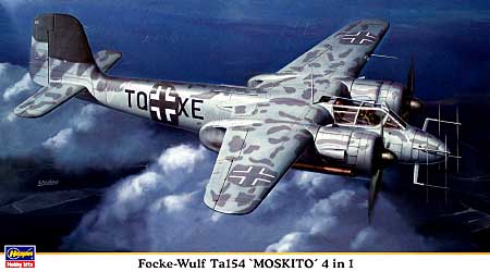 フォッケウルフ Ta154 モスキート 4in1 プラモデル (ハセガワ 1/72 飛行機 限定生産 No.00989) 商品画像