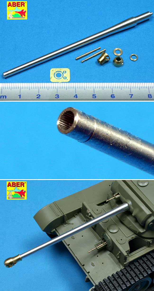 イギリス 76.2mm オードナンス Q.F. 砲身 w/マズルブレーキ & 7.92mm ベサ機銃銃身 (A34 コメット巡航戦車用) メタル (アベール 1/35 AFV用 砲身パーツ No.35L094) 商品画像_1