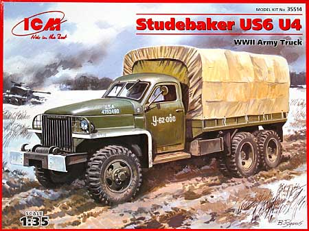 ロシア スチュードベイカー US6U4 トラック (幌タイプ ＋ フロントウインチ付) プラモデル (ICM 1/35 ミリタリービークル・フィギュア No.35514) 商品画像