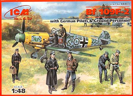 メッサーシュミット Bf109F-2 & ドイツ空軍 グランドクルーセット プラモデル (ICM 1/48 エアクラフト プラモデル No.48803) 商品画像