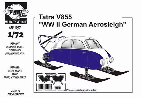 タトラ V855 WW2 ドイツ軍 雪上車 レジン (プラネットモデルズ 1/72 レジンキット No.MV097) 商品画像