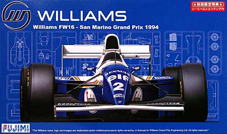 ウィリアムズ FW16 1994年 サンマリノGP仕様 プラモデル (フジミ 1/20 GPシリーズ No.GP014) 商品画像