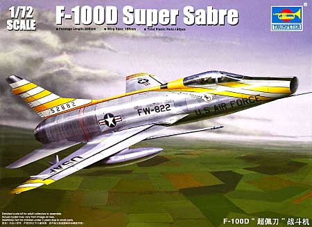 アメリカ空軍 F-100D スーパーセイバー プラモデル (トランペッター 1/72 エアクラフト プラモデル No.01649) 商品画像