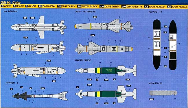 イスラエル空軍機 ウェポンセット プラモデル (スカンクモデル 1/72 プラスチックモデルキット No.72001) 商品画像_2