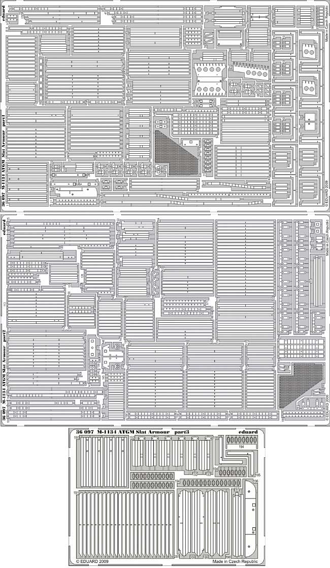 M1134 ストライカー ATGM 誘導ミサイル搭載車 用 スラットアーマー エッチングパーツ (AFVクラブ対応) エッチング (エデュアルド 1/35 AFV用 エッチング （36-×・35-×） No.36-097) 商品画像_1