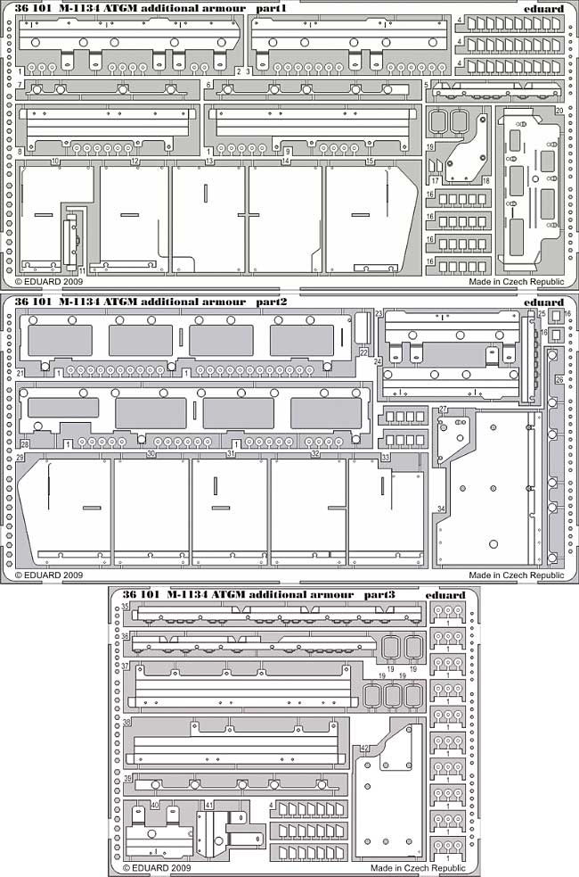 M1134 ストライカー ATGM 誘導ミサイル搭載車 用 増加装甲 エッチングパーツ (AFVクラブ対応) エッチング (エデュアルド 1/35 AFV用 エッチング （36-×・35-×） No.36-101) 商品画像_1