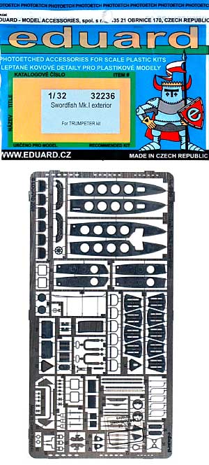フェアリー ソードフィッシュ Mk.1用 エクステリア エッチングパーツ (トランペッター対応) エッチング (エデュアルド 1/32 エアクラフト用 エッチング （32-×） No.32-236) 商品画像