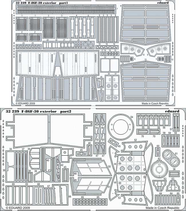 F-86F-30 セイバー 外装 エッチング (エデュアルド 1/32 エアクラフト用 エッチング （32-×） No.32239) 商品画像_1