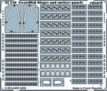 ソードフィッシュ 動翼 & ヒンジ エッチング (エデュアルド 1/32 エアクラフト用 エッチング （32-×） No.32240) 商品画像_1