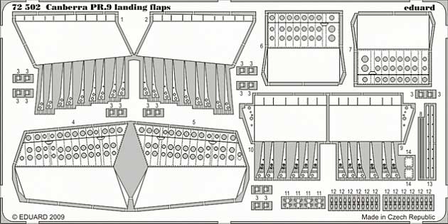 キャンベラ PR.9 フラップ エッチング (エデュアルド 1/72 エアクラフト用 エッチング （72-×） No.72502) 商品画像_1