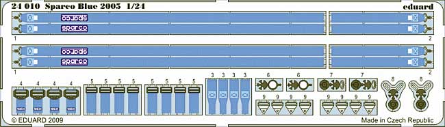 スパルコ 2005タイプ シートベルト (ブルー) エッチング (エデュアルド 1/24 カーモデル用 カラーエッチング （24-×） No.24-010) 商品画像_1