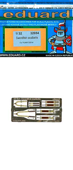 フェアリー ソードフィッシュ 用 シートベルト エッチングパーツ (トランペッター対応) エッチング (エデュアルド 1/32 エアクラフト用 カラーエッチング シートベルト （32-×） No.32-654) 商品画像